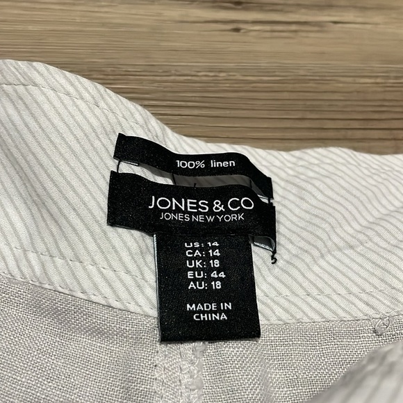 Jones & Co linen shorts Button Zip Drawstring Womens 14 Beige Casual Summer - Picture 3 of 11